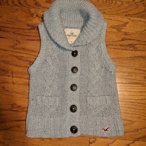 Vintage Hollister Gray Sweater Vest - Button Front - Medium